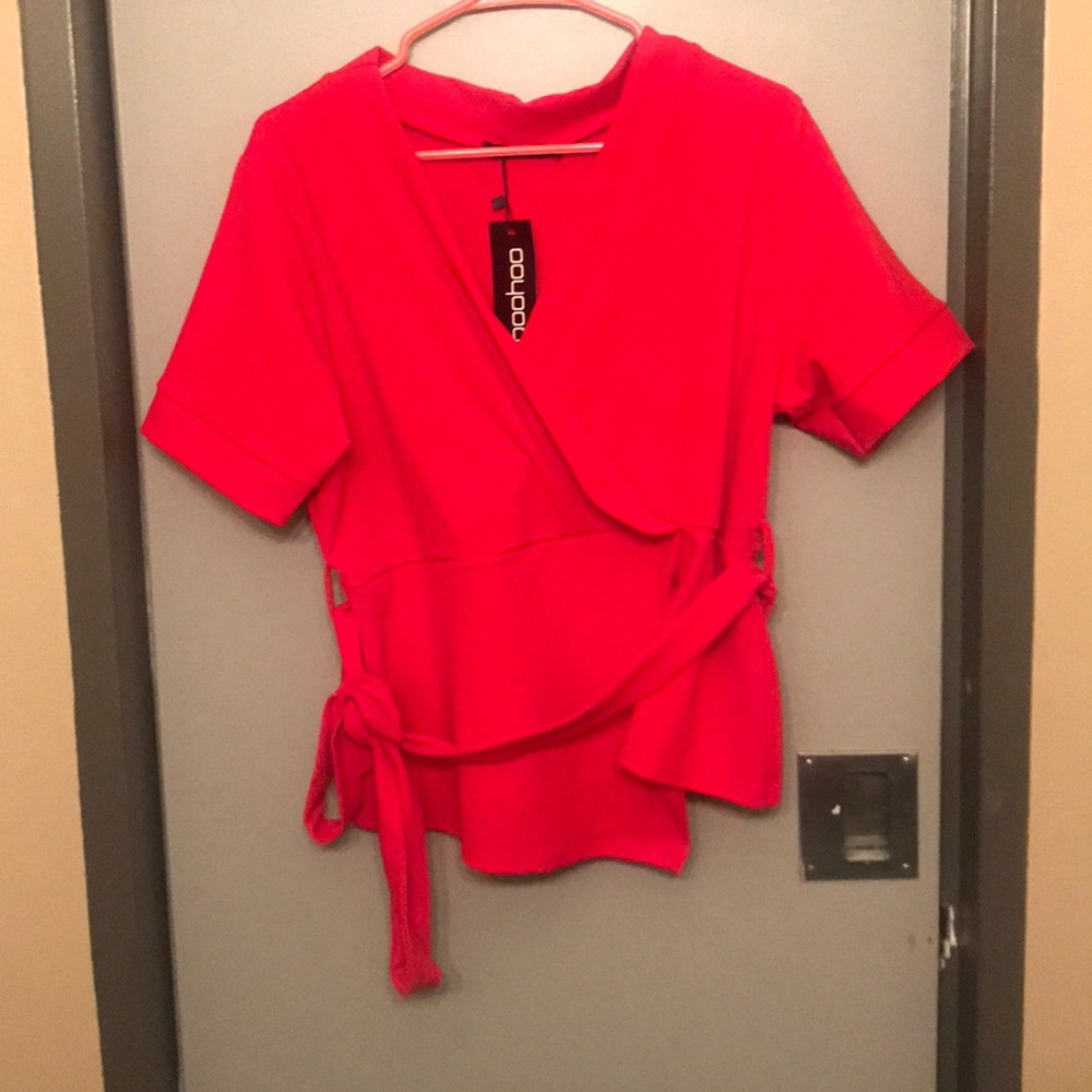 Short sleeved wrap blouse